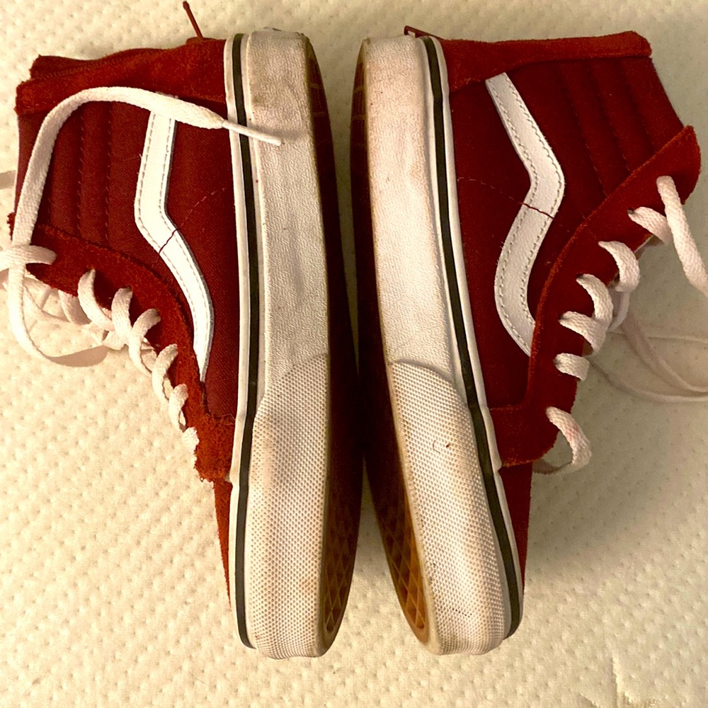 VANS off the wall burgundy red High tops shoes Unisex 12.5 kids